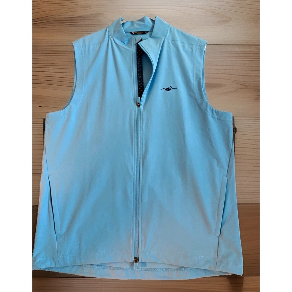 Levelwear Men's Blue Full Zip Golf Vest Sleeveless Pockets Size L
